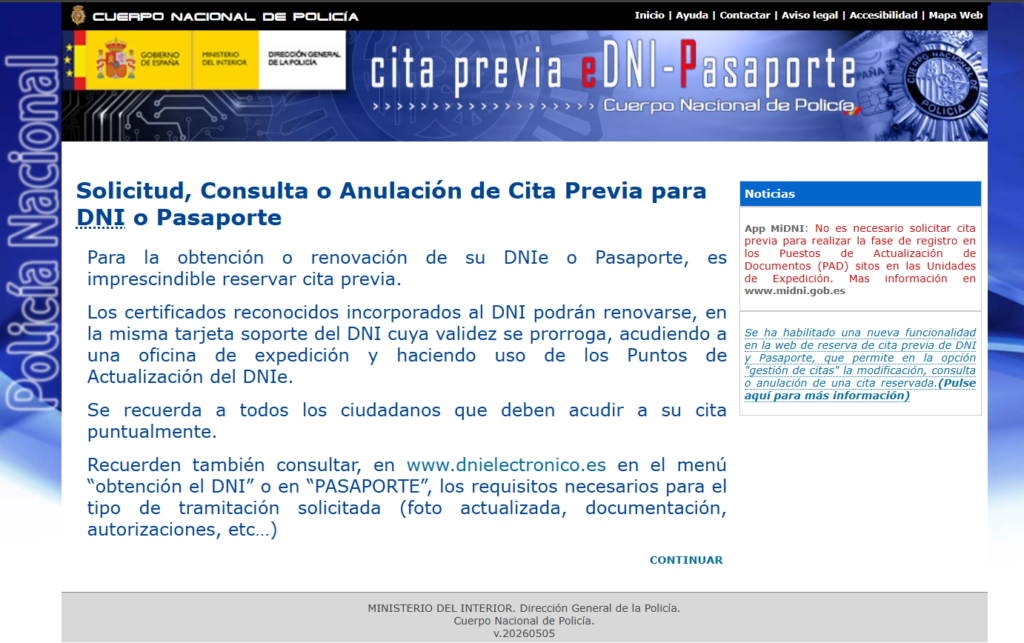cita dni primera vez
